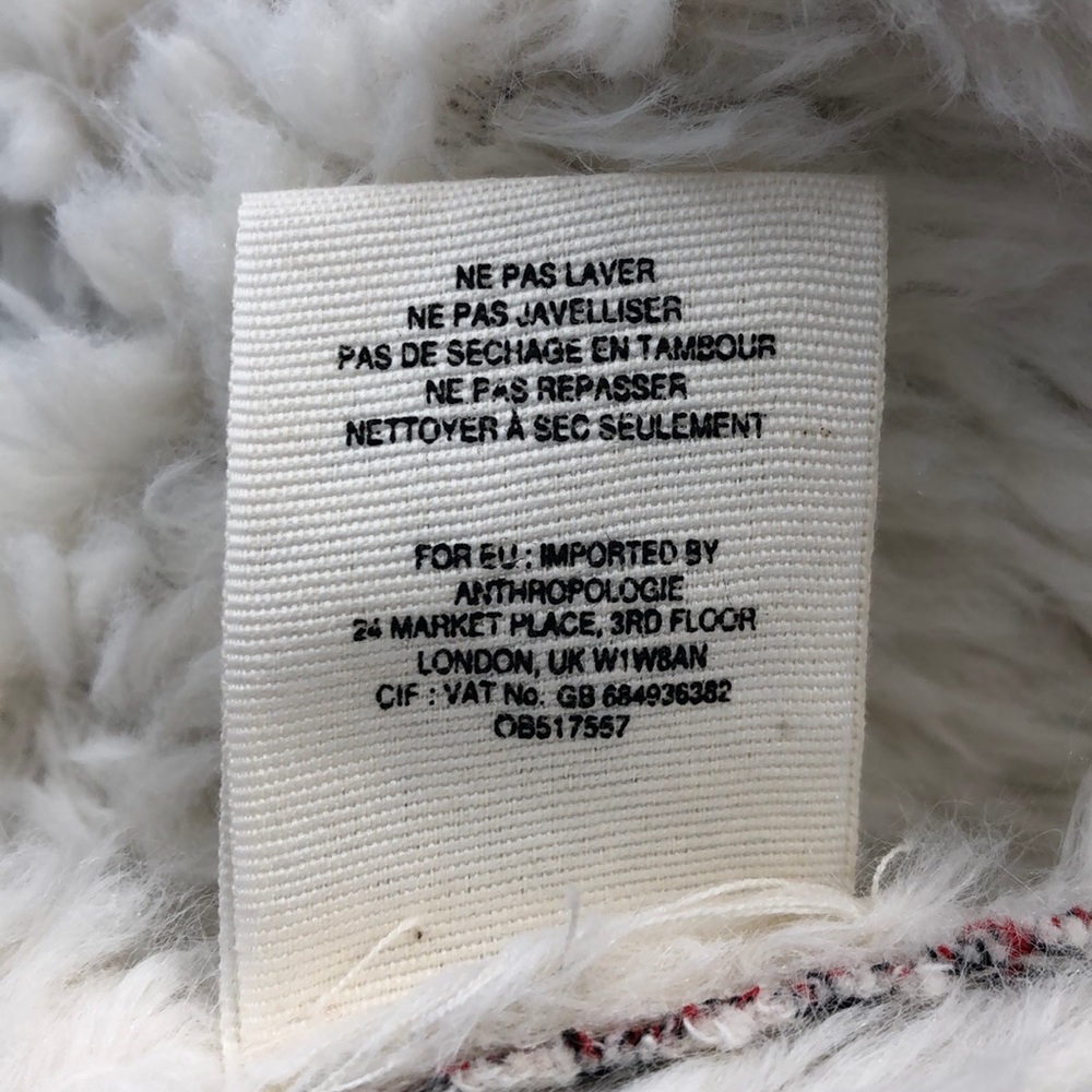 Anthro Hei Hei Jacquard Shearling Lined Vest, XS - Picture 7 of 8
